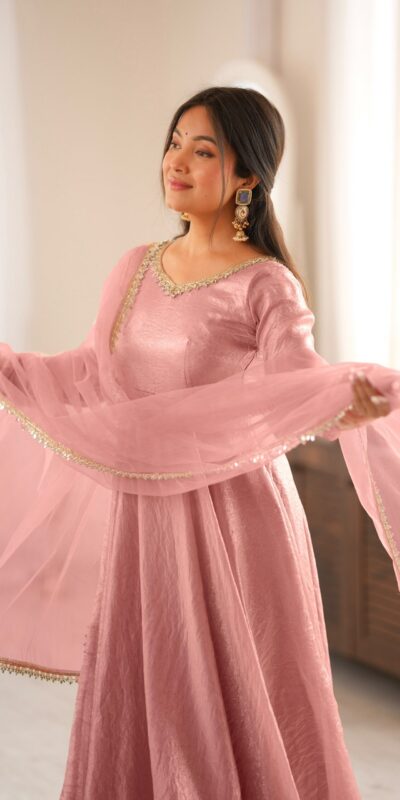 SRK 5355 Pink Doremon Crush Gown with Lace Work & Mirror Work. Exclusive Offer ₹2099. Delivery 4-6 Working Days. Shop now. | Gowns, Bollywood Gowns, Creative Gowns, Designer Gowns, Embroidered Gowns, Party Wear Gowns