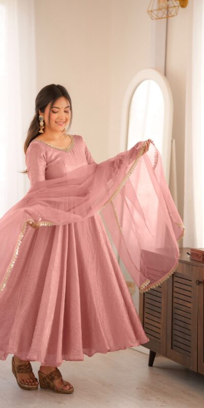 SRK 5355 Pink Doremon Crush Gown with Lace Work & Mirror Work. Exclusive Offer ₹2099. Delivery 4-6 Working Days. Shop now. | Gowns, Bollywood Gowns, Creative Gowns, Designer Gowns, Embroidered Gowns, Party Wear Gowns