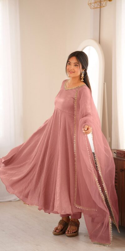 SRK 5355 Pink Doremon Crush Gown with Lace Work & Mirror Work. Exclusive Offer ₹2099. Delivery 4-6 Working Days. Shop now. | Gowns, Bollywood Gowns, Creative Gowns, Designer Gowns, Embroidered Gowns, Party Wear Gowns