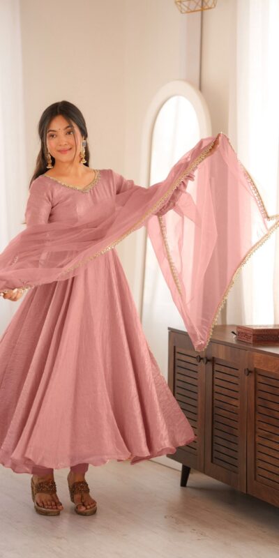 SRK 5355 Pink Doremon Crush Gown with Lace Work & Mirror Work. Exclusive Offer ₹2099. Delivery 4-6 Working Days. Shop now. | Gowns, Bollywood Gowns, Creative Gowns, Designer Gowns, Embroidered Gowns, Party Wear Gowns
