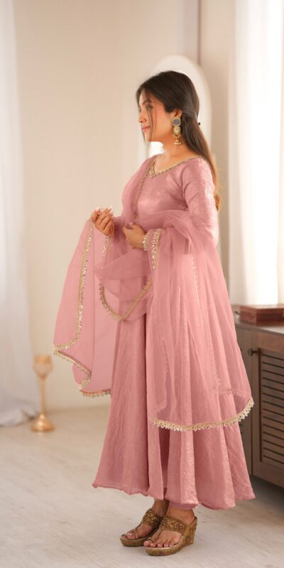 SRK 5355 Pink Doremon Crush Gown with Lace Work & Mirror Work. Exclusive Offer ₹2099. Delivery 4-6 Working Days. Shop now. | Gowns, Bollywood Gowns, Creative Gowns, Designer Gowns, Embroidered Gowns, Party Wear Gowns