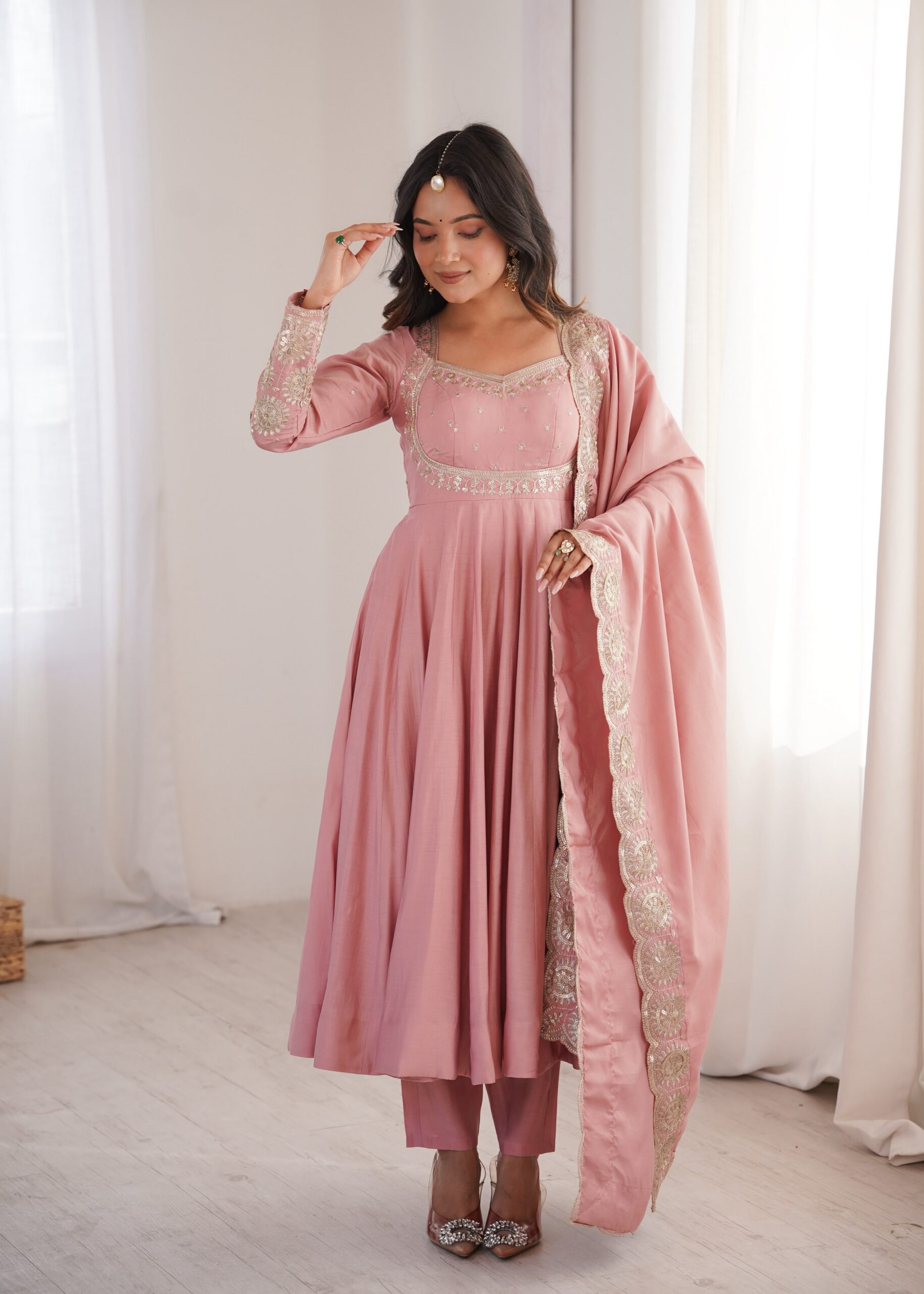 ZF 5026 Pink Colour Roman Silk Salwar Suit with Embroidery Work. Best Price ₹2399. Delivery 4-6 Working Days. Online Shop now. | Anarkali Suits, Bollywood Anarkali, Creative-Anarkali, Designer Anarkali, Embroidered Anarkali, Party Wear Anarkali
