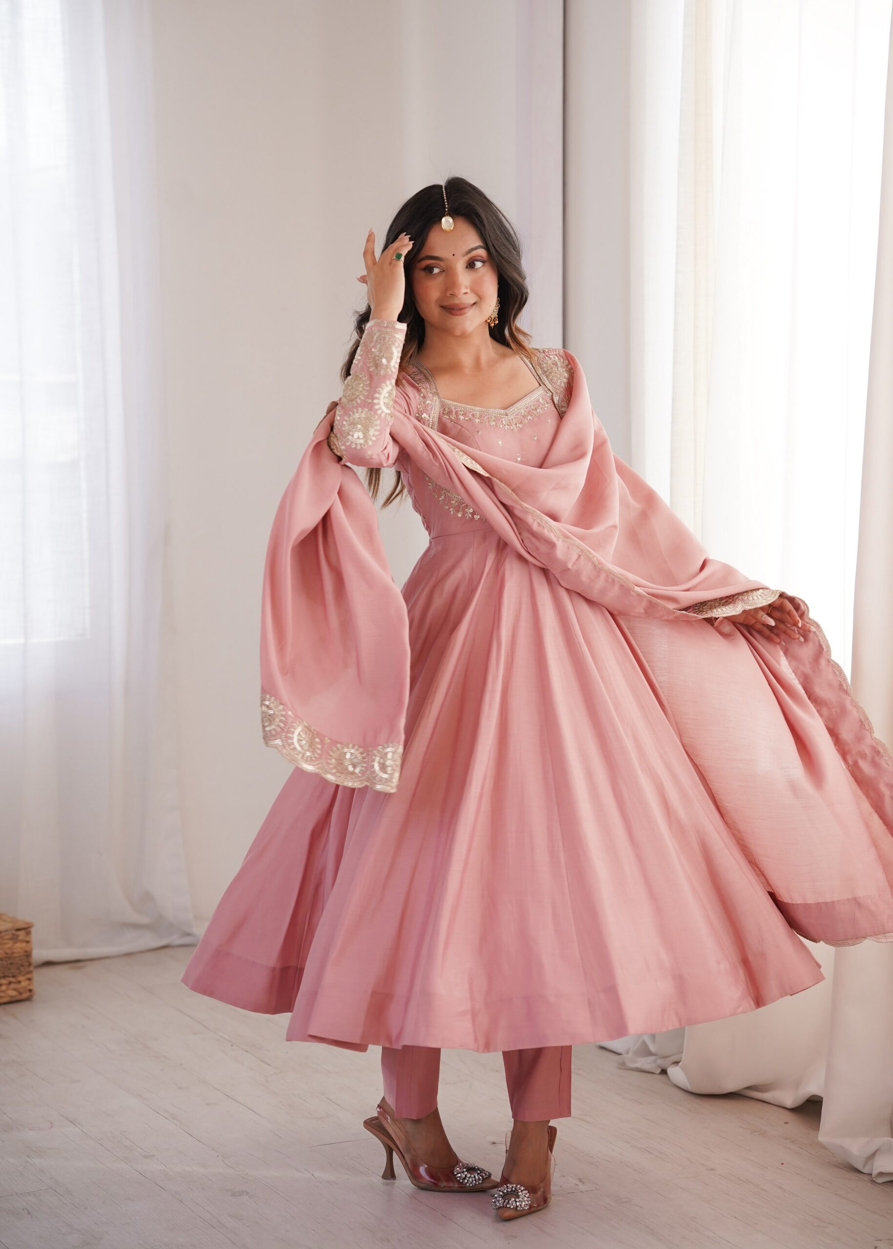 ZF 5026 Pink Colour Roman Silk Salwar Suit with Embroidery Work. Best Price ₹2399. Delivery 4-6 Working Days. Online Shop now. | Anarkali Suits, Bollywood Anarkali, Creative-Anarkali, Designer Anarkali, Embroidered Anarkali, Party Wear Anarkali