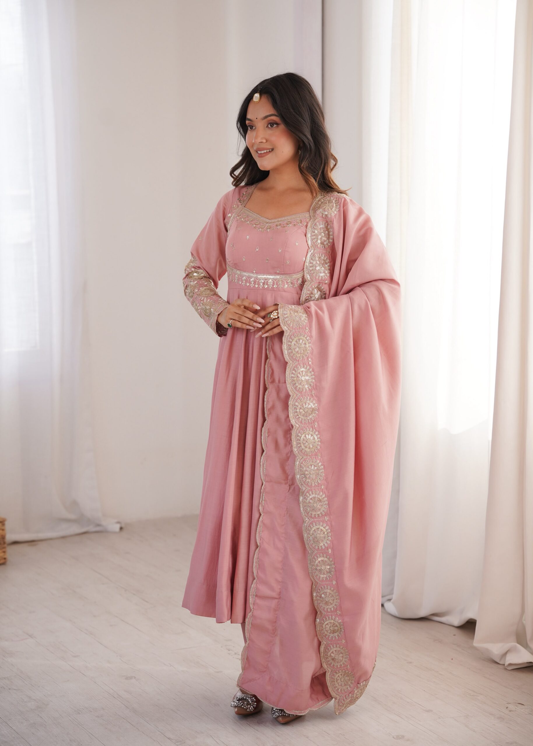 ZF 5026 Pink Colour Roman Silk Salwar Suit with Embroidery Work. Best Price ₹2399. Delivery 4-6 Working Days. Online Shop now. | Anarkali Suits, Bollywood Anarkali, Creative-Anarkali, Designer Anarkali, Embroidered Anarkali, Party Wear Anarkali