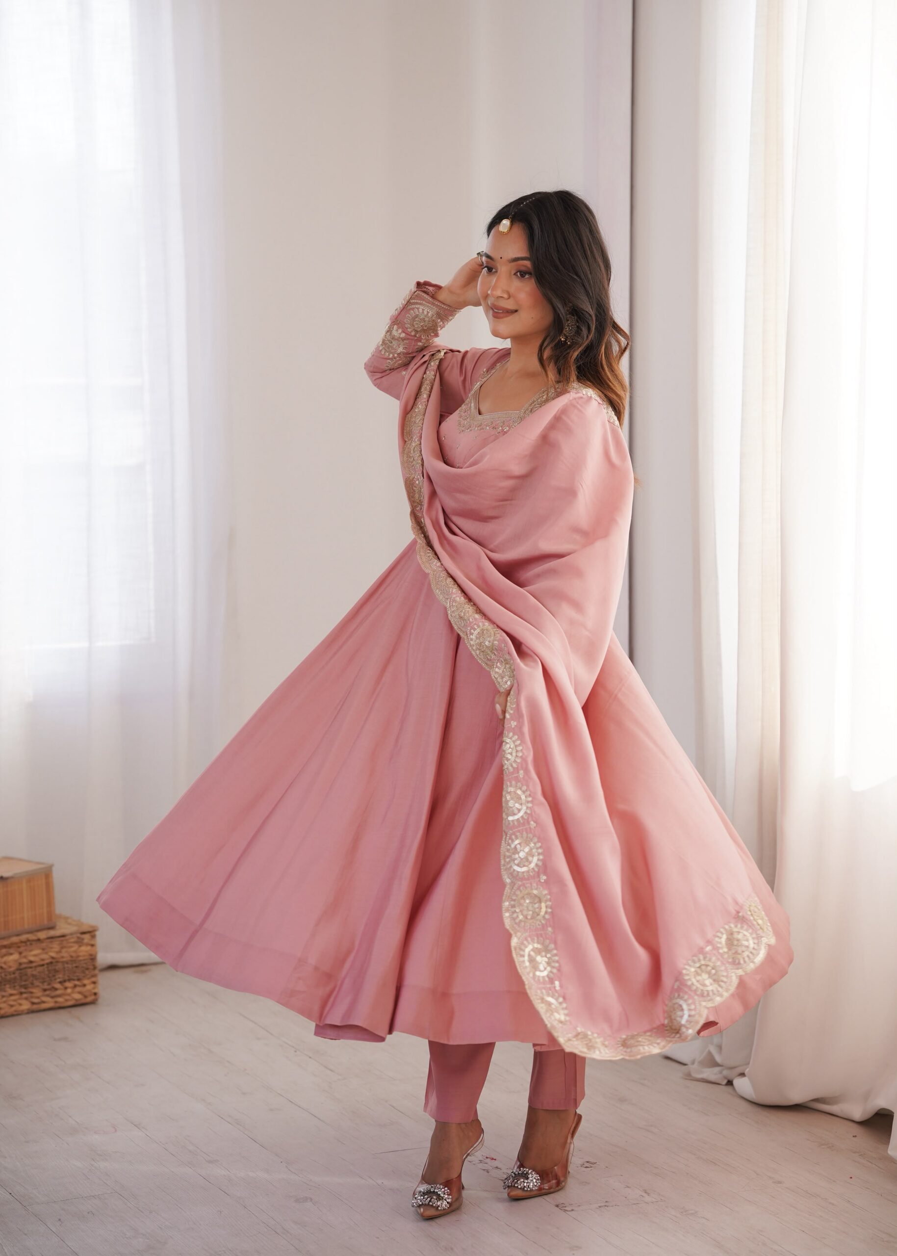 ZF 5026 Pink Colour Roman Silk Salwar Suit with Embroidery Work. Best Price ₹2399. Delivery 4-6 Working Days. Online Shop now. | Anarkali Suits, Bollywood Anarkali, Creative-Anarkali, Designer Anarkali, Embroidered Anarkali, Party Wear Anarkali