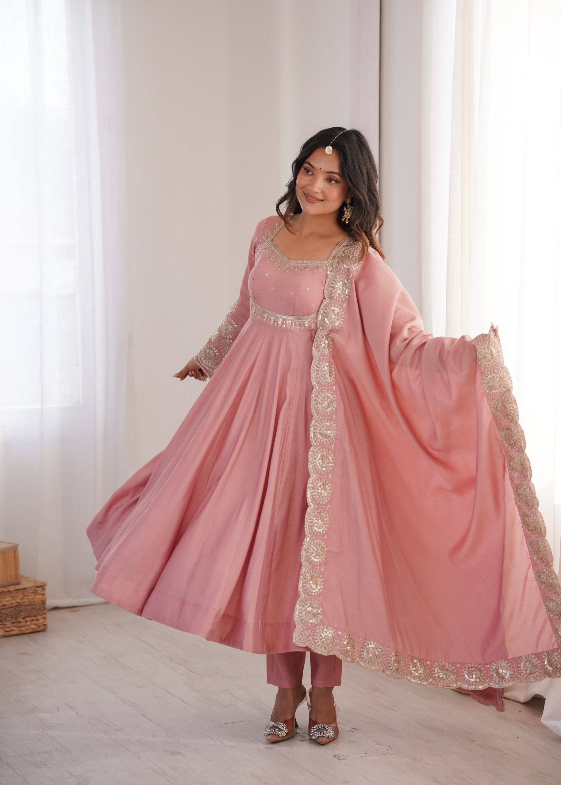 ZF 5026 Pink Colour Roman Silk Salwar Suit with Embroidery Work. Best Price ₹2399. Delivery 4-6 Working Days. Online Shop now. | Anarkali Suits, Bollywood Anarkali, Creative-Anarkali, Designer Anarkali, Embroidered Anarkali, Party Wear Anarkali