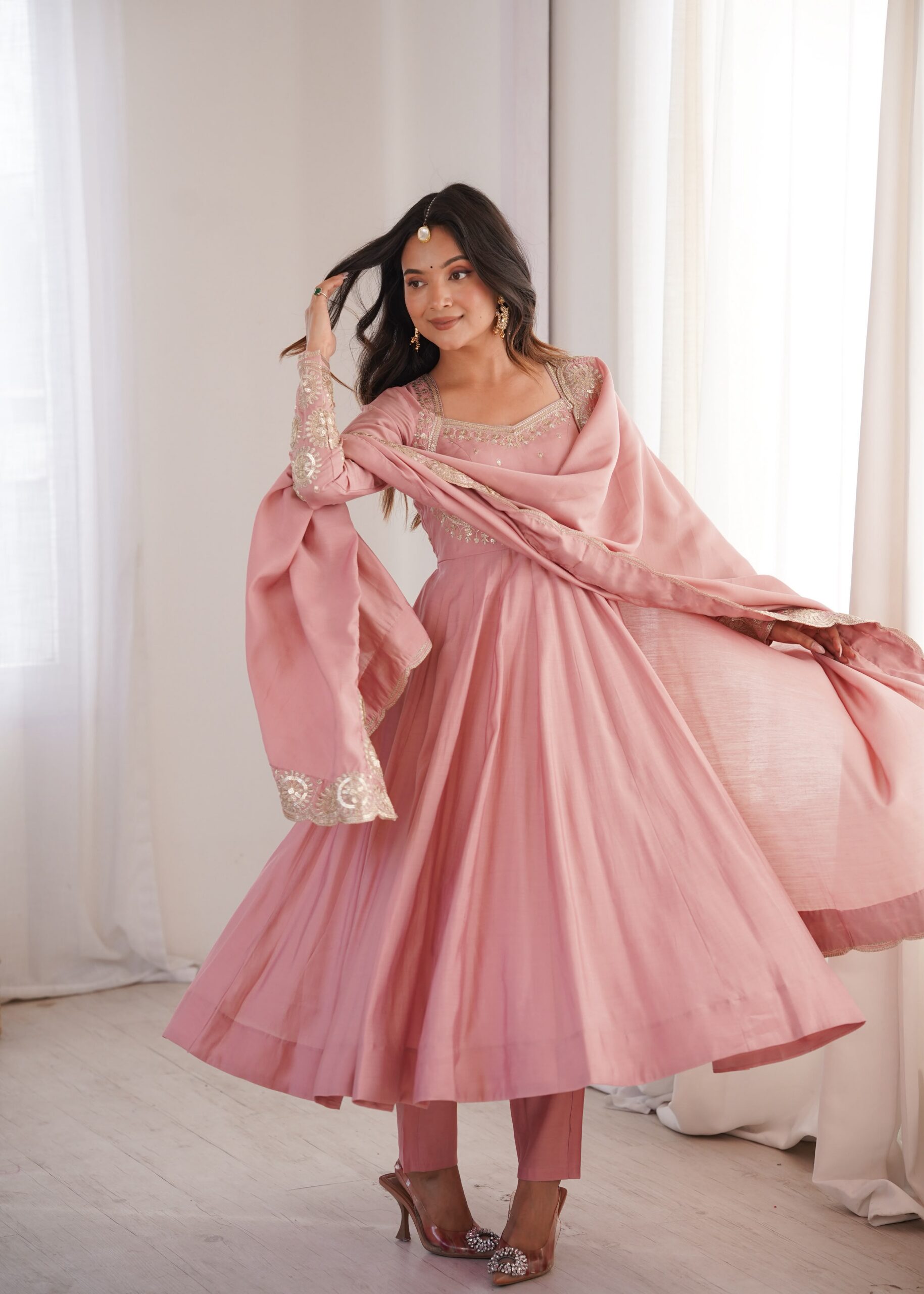 ZF 5026 Pink Colour Roman Silk Salwar Suit with Embroidery Work. Best Price ₹2399. Delivery 4-6 Working Days. Online Shop now. | Anarkali Suits, Bollywood Anarkali, Creative-Anarkali, Designer Anarkali, Embroidered Anarkali, Party Wear Anarkali