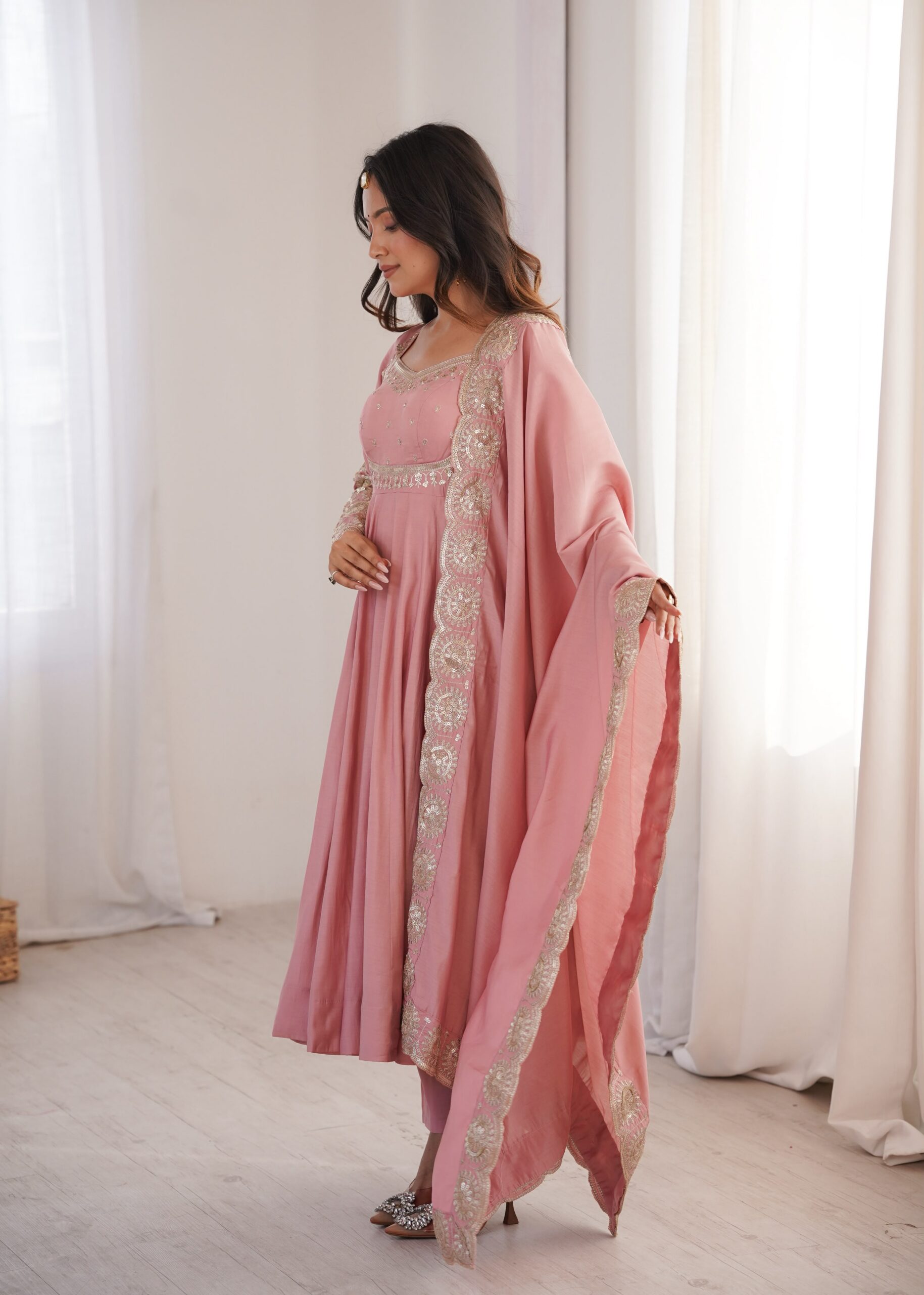 ZF 5026 Pink Colour Roman Silk Salwar Suit with Embroidery Work. Best Price ₹2399. Delivery 4-6 Working Days. Online Shop now. | Anarkali Suits, Bollywood Anarkali, Creative-Anarkali, Designer Anarkali, Embroidered Anarkali, Party Wear Anarkali