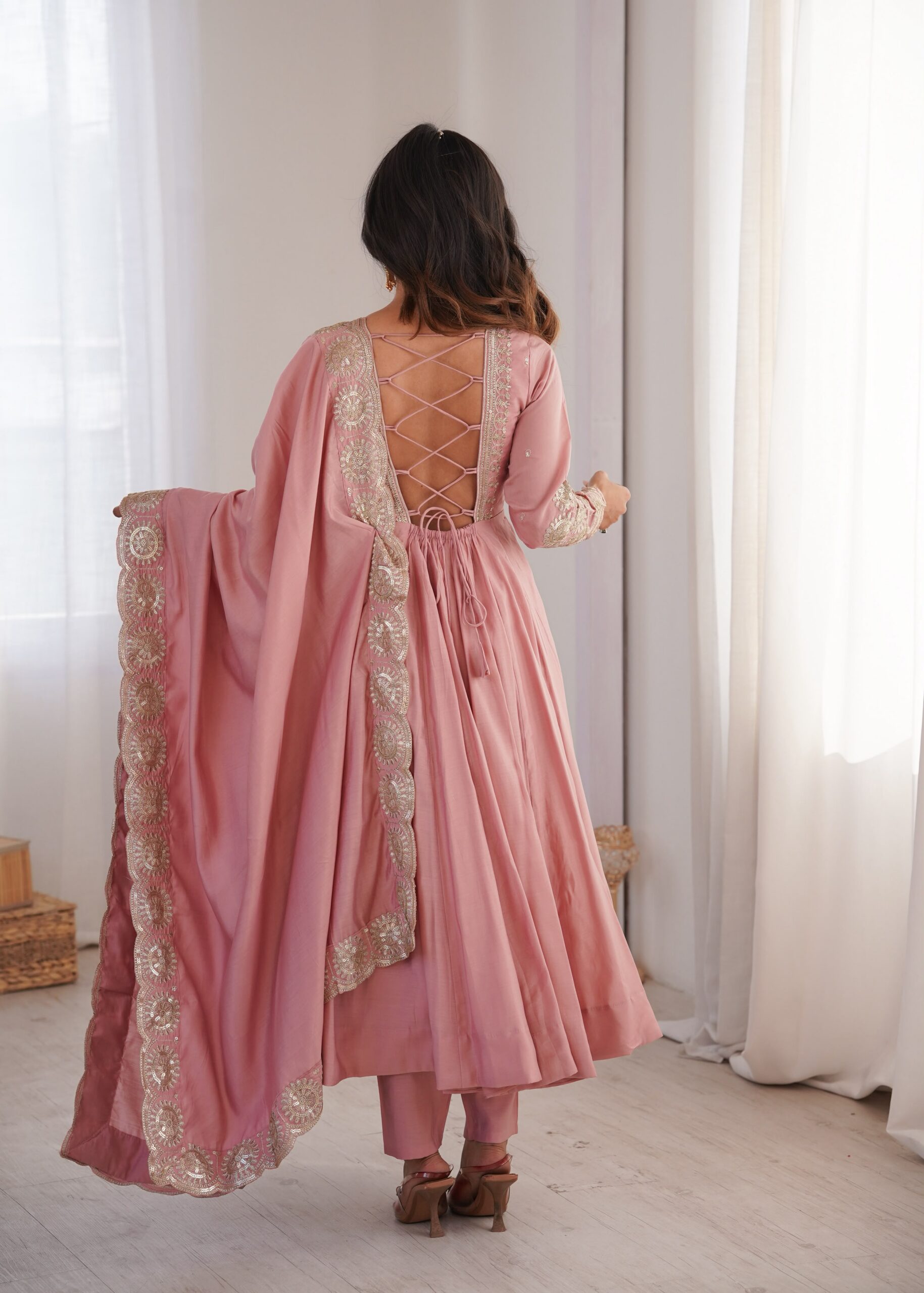 ZF 5026 Pink Colour Roman Silk Salwar Suit with Embroidery Work. Best Price ₹2399. Delivery 4-6 Working Days. Online Shop now. | Anarkali Suits, Bollywood Anarkali, Creative-Anarkali, Designer Anarkali, Embroidered Anarkali, Party Wear Anarkali