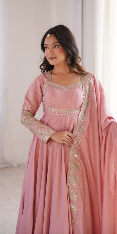 ZF 5026 Pink Colour Roman Silk Salwar Suit with Embroidery Work. Best Price ₹2399. Delivery 4-6 Working Days. Online Shop now. | Anarkali Suits, Bollywood Anarkali, Creative-Anarkali, Designer Anarkali, Embroidered Anarkali, Party Wear Anarkali