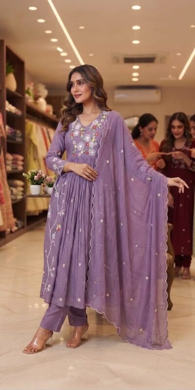 LG 2131 Lavender Mul Chanderi Salwar Suit with Embroidery Work & Sequins Work. Festive Deal ₹2199. Delivery 4-6 Working Days. Shop nowp | Jump Suits, Salwar suit, Casual Suits, Creative suits, Designer Suits, Palazzo Suits, Party Wear Suits, Patiala Suits, Straight Suits