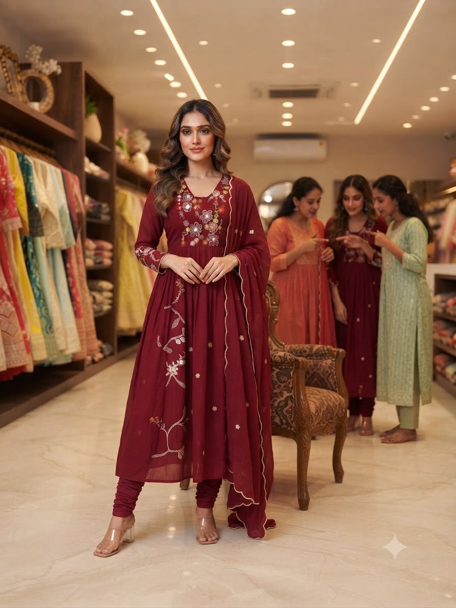 LG 2131 Maroon Mul Chanderi Salwar Suit with Embroidery Work & Sequins Work. Festive Deal ₹2199. Delivery 4-6 Working Days. Shop nowp | Jump Suits, Salwar suit, Casual Suits, Creative suits, Designer Suits, Palazzo Suits, Party Wear Suits, Patiala Suits, Straight Suits