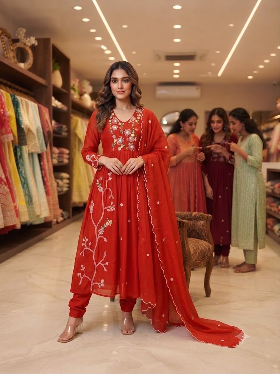LG 2131 Red Mul Chanderi Salwar Suit with Embroidery Work & Sequins Work. Festive Deal ₹2199. Delivery 4-6 Working Days. Shop nowp | Jump Suits, Salwar suit, Casual Suits, Creative suits, Designer Suits, Palazzo Suits, Party Wear Suits, Patiala Suits, Straight Suits