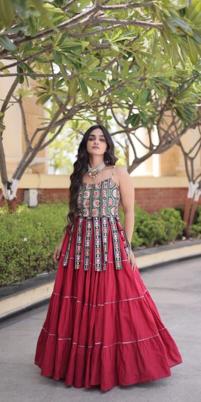 KA 5075 Red Kora Cotton Lehenga Choli erfect for Wedding, Party, Haldi, Traditional Day, Makar Sankranti – . Special Price ₹2899. Delivery 4-6 Working | Lehenga, Bollywood Lehenga, Creative Lehenga, Designer Lehenga, Embroidered Lehenga, Party Wear Lehenga