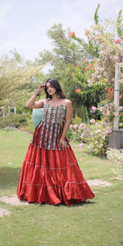 KA 5075 Rust Kora Cotton Lehenga Choli erfect for Wedding, Party, Haldi, Traditional Day, Makar Sankranti – . Special Price ₹2899. Delivery 4-6 Working | Lehenga, Bollywood Lehenga, Creative Lehenga, Designer Lehenga, Embroidered Lehenga, Party Wear Lehenga