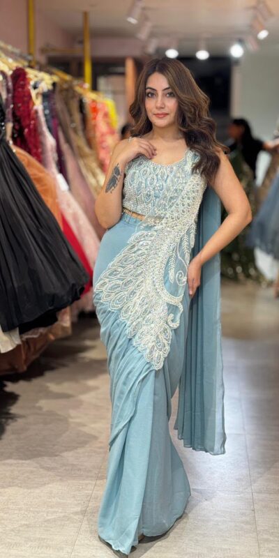 ST 1194 Sky Blue Soft Rangoli Silk Saree with Embroidery Work & Lace Work. Special Price ₹2299. Delivery 4-6 Working Days. Shop now. | Sarees, Bollywood Sarees, Creative Sarees, Designer Sarees, Embroidered Sarees, Ethnic Saree, Modern Digital sarees, Party Wear Sarees