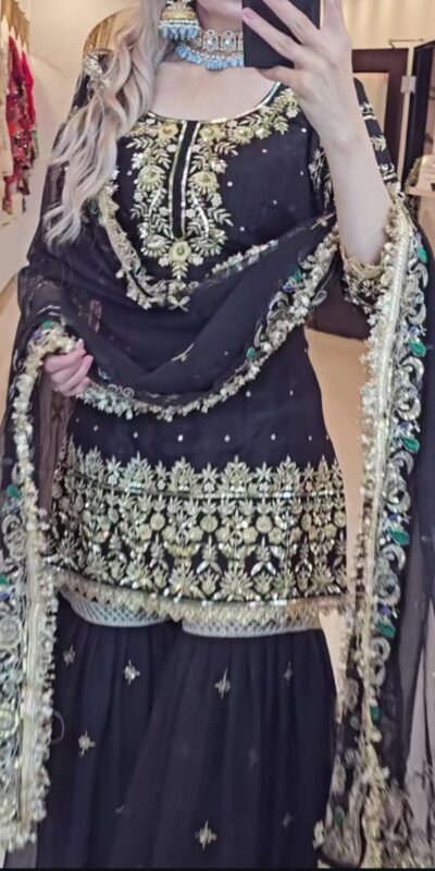 NF 1246 Black Faux Georgette Salwar Suit with Mirror Work & Embroidery Work. Get it for ₹2449. Delivery 4-6 Working Days. Shop now. | Jump Suits, Salwar suit, Casual Suits, Creative suits, Designer Suits, Palazzo Suits, Party Wear Suits, Patiala Suits, Straight Suits