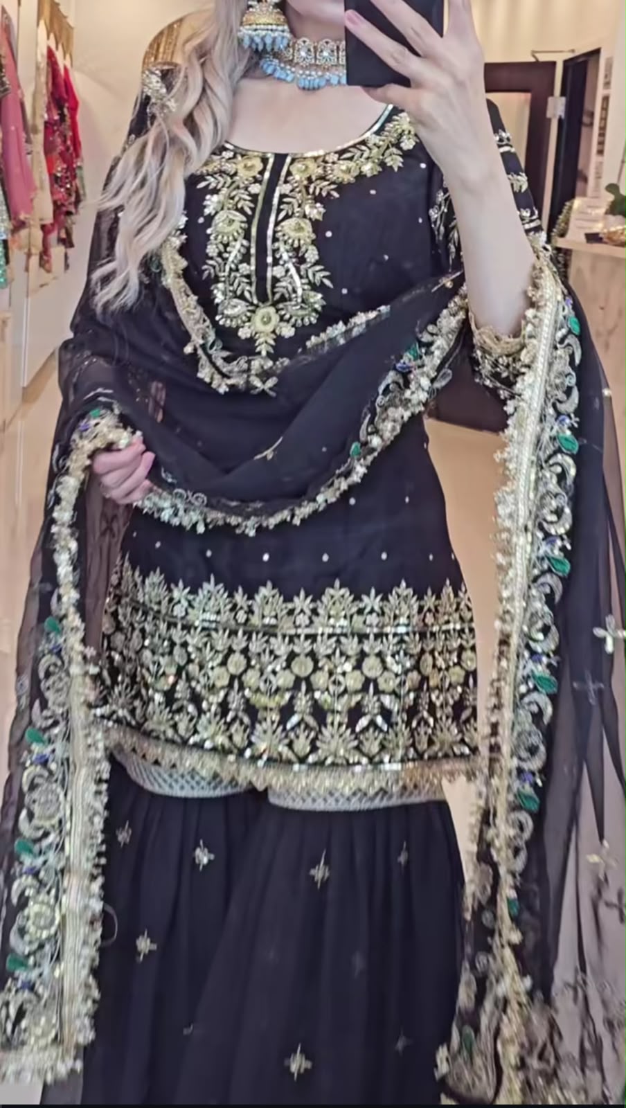 NF 1246 Black Faux Georgette Salwar Suit with Mirror Work & Embroidery Work. Get it for ₹2449. Delivery 4-6 Working Days. Shop now. | Jump Suits, Salwar suit, Casual Suits, Creative suits, Designer Suits, Palazzo Suits, Party Wear Suits, Patiala Suits, Straight Suits