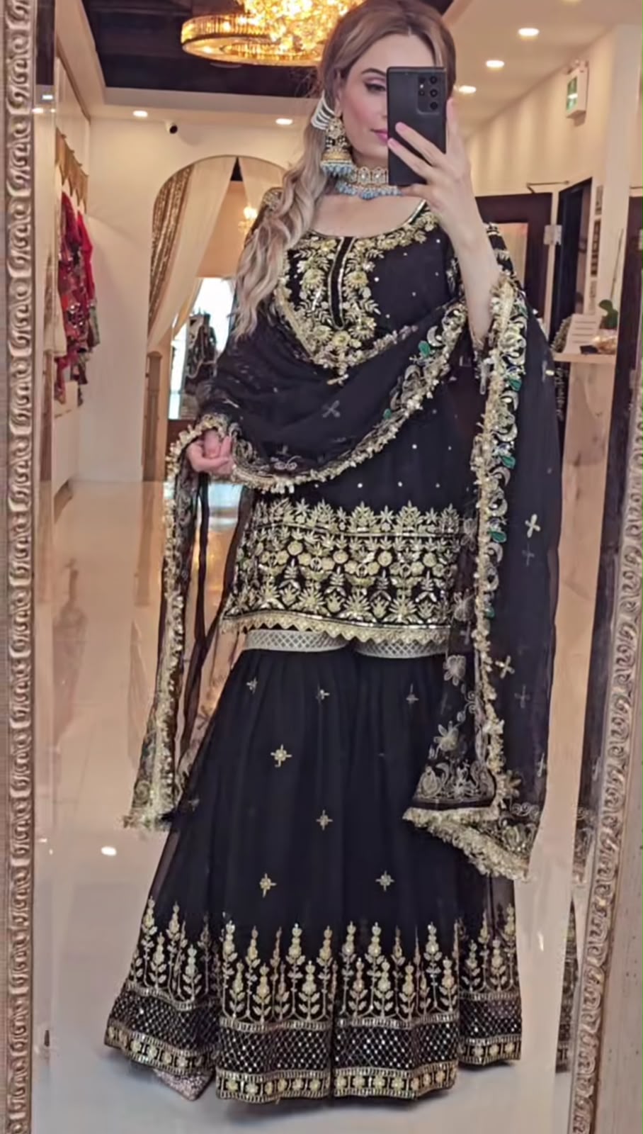 NF 1246 Black Faux Georgette Salwar Suit with Mirror Work & Embroidery Work. Get it for ₹2449. Delivery 4-6 Working Days. Shop now. | Jump Suits, Salwar suit, Casual Suits, Creative suits, Designer Suits, Palazzo Suits, Party Wear Suits, Patiala Suits, Straight Suits