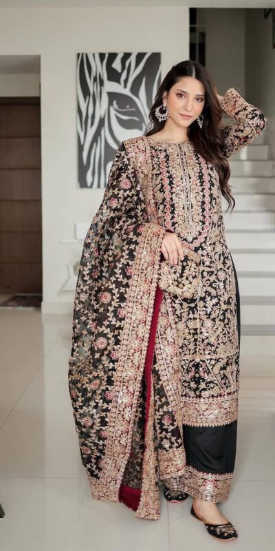 KF 1666 Black Faux Georgette Salwar Suit with Mirror Work & Embroidery Work. Get it for ₹2999. Delivery 4-6 Working Days. Shop now. | Jump Suits, Salwar suit, Casual Suits, Creative suits, Designer Suits, Palazzo Suits, Party Wear Suits, Patiala Suits, Straight Suits
