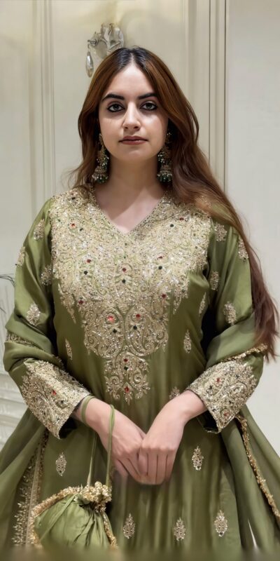 NSR 906 Mehandi Roman Silk Salwar Suit with Sequins Work & Embroidery Work. Available at ₹2449 only. Delivery 4-6 Working Days. Shop now. | Jump Suits, Salwar suit, Casual Suits, Creative suits, Designer Suits, Palazzo Suits, Party Wear Suits, Patiala Suits, Straight Suits