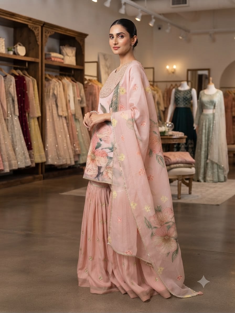 LG 2130 Peach Soft Organza Salwar Suit with Embroidery Work & Cut Work. Available at ₹2399 only. Delivery 4-6 Working Days. Shop now. | Jump Suits, Salwar suit, Casual Suits, Creative suits, Designer Suits, Palazzo Suits, Party Wear Suits, Patiala Suits, Straight Suits