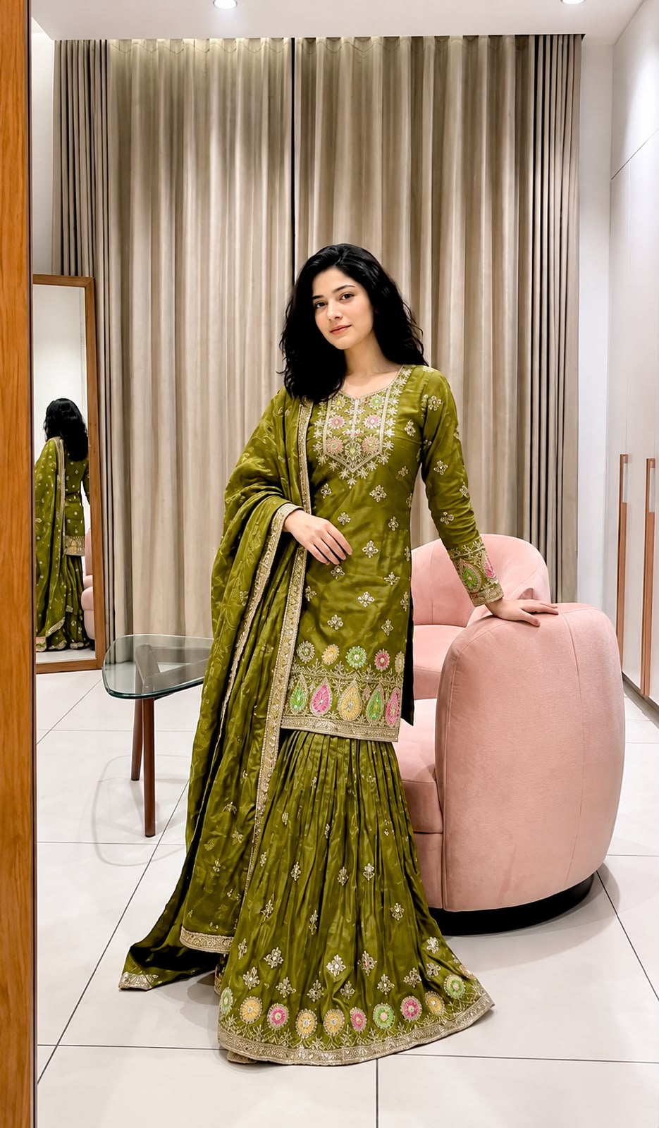 WW 1276 Mehandi Pure Endy Silk Salwar Suit with Embroidery Work & Sequins Work. Exclusive Offer ₹2399. Delivery 4-6 Working Days. Shop now. | Jump Suits, Salwar suit, Casual Suits, Creative suits, Designer Suits, Palazzo Suits, Party Wear Suits, Patiala Suits, Straight Suits