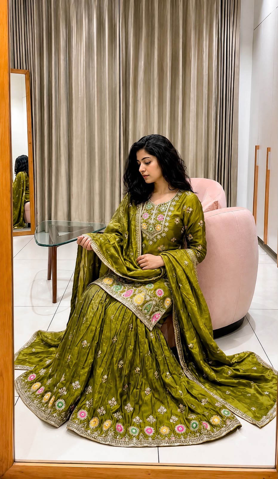 WW 1276 Mehandi Pure Endy Silk Salwar Suit with Embroidery Work & Sequins Work. Exclusive Offer ₹2399. Delivery 4-6 Working Days. Shop now. | Jump Suits, Salwar suit, Casual Suits, Creative suits, Designer Suits, Palazzo Suits, Party Wear Suits, Patiala Suits, Straight Suits