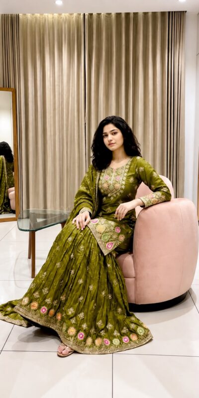 WW 1276 Mehandi Pure Endy Silk Salwar Suit with Embroidery Work & Sequins Work. Exclusive Offer ₹2399. Delivery 4-6 Working Days. Shop now. | Jump Suits, Salwar suit, Casual Suits, Creative suits, Designer Suits, Palazzo Suits, Party Wear Suits, Patiala Suits, Straight Suits