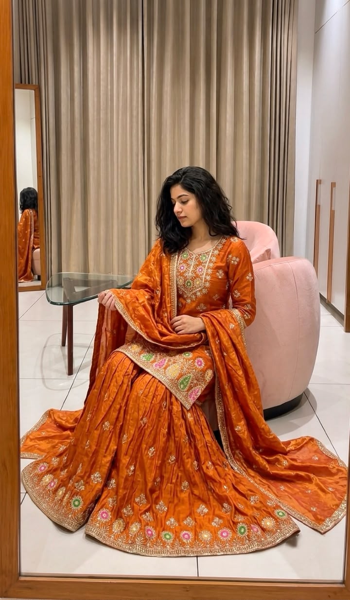 WW 1276 Rust Pure Endy Silk Salwar Suit with Embroidery Work & Sequins Work. Exclusive Offer ₹2399. Delivery 4-6 Working Days. Shop now. | Jump Suits, Salwar suit, Casual Suits, Creative suits, Designer Suits, Palazzo Suits, Party Wear Suits, Patiala Suits, Straight Suits