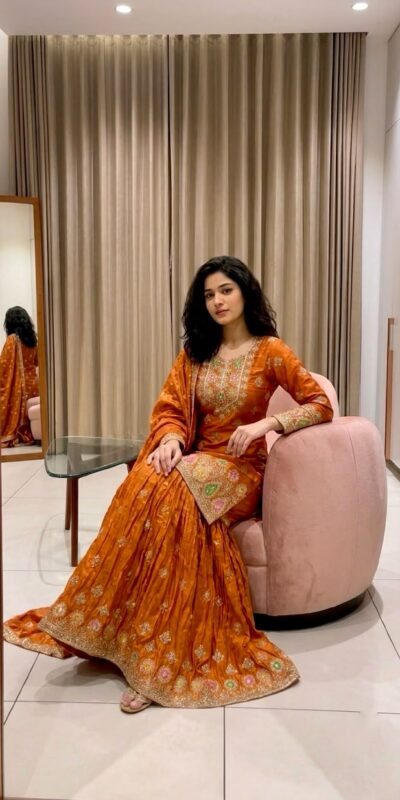 WW 1276 Rust Pure Endy Silk Salwar Suit with Embroidery Work & Sequins Work. Exclusive Offer ₹2399. Delivery 4-6 Working Days. Shop now. | Jump Suits, Salwar suit, Casual Suits, Creative suits, Designer Suits, Palazzo Suits, Party Wear Suits, Patiala Suits, Straight Suits