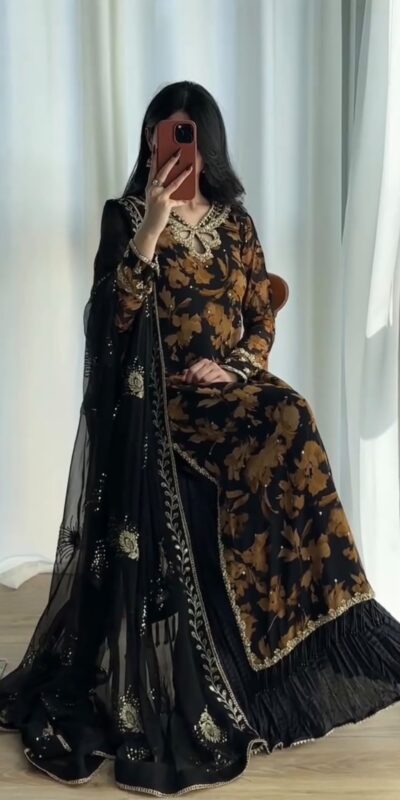 SRK 5366 Black l Faux Georgette Salwar Suit with Mirror Work & Embroidery Work. Get it for ₹2349. Delivery 4-6 Working Days. Shop now. | Jump Suits, Salwar suit, Casual Suits, Creative suits, Designer Suits, Palazzo Suits, Party Wear Suits, Patiala Suits, Straight Suits