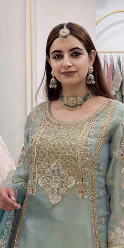 NSR 904 Dusty Blue Faux Georgette Salwar Suit with Mirror Work & Embroidery Work. Get it for ₹2399. Delivery 4-6 Working Days. Shop now. | Jump Suits, Salwar suit, Casual Suits, Creative suits, Designer Suits, Palazzo Suits, Party Wear Suits, Patiala Suits, Straight Suits
