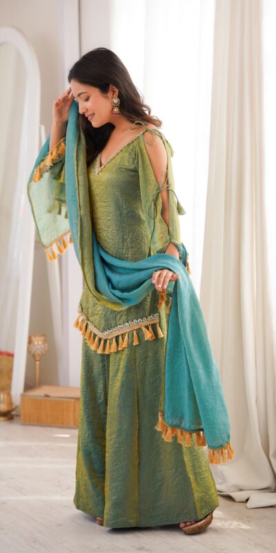 SRK 5357 Green Doremon Crush Salwar Suit Perfect for Wedding, Party, Traditional Day, Baisakhi, Karwa Chauth – . Exclusive Offer ₹2099. Delive | Jump Suits, Salwar suit, Casual Suits, Creative suits, Designer Suits, Palazzo Suits, Party Wear Suits, Patiala Suits, Straight Suits