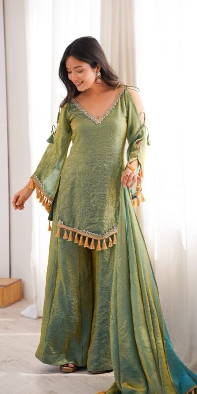 SRK 5357 Green Doremon Crush Salwar Suit Perfect for Wedding, Party, Traditional Day, Baisakhi, Karwa Chauth – . Exclusive Offer ₹2099. Delive | Jump Suits, Salwar suit, Casual Suits, Creative suits, Designer Suits, Palazzo Suits, Party Wear Suits, Patiala Suits, Straight Suits