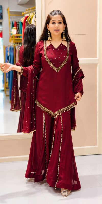 JF 054 Maroon Color Roman Silk Salwar Suit with Embroidery Work. Available at ₹2399 only. Delivery 4-6 Working Days. Shop now. | Jump Suits, Salwar suit, Casual Suits, Creative suits, Designer Suits, Palazzo Suits, Party Wear Suits, Patiala Suits, Straight Suits
