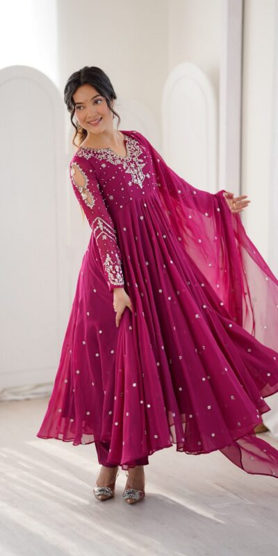 JF 056 Pink Faux Georgette Salwar Suit with Mirror Work & Embroidery Work. Get it for ₹2349. Delivery 4-6 Working Days. Shop now. | Jump Suits, Salwar suit, Casual Suits, Creative suits, Designer Suits, Palazzo Suits, Party Wear Suits, Patiala Suits, Straight Suits