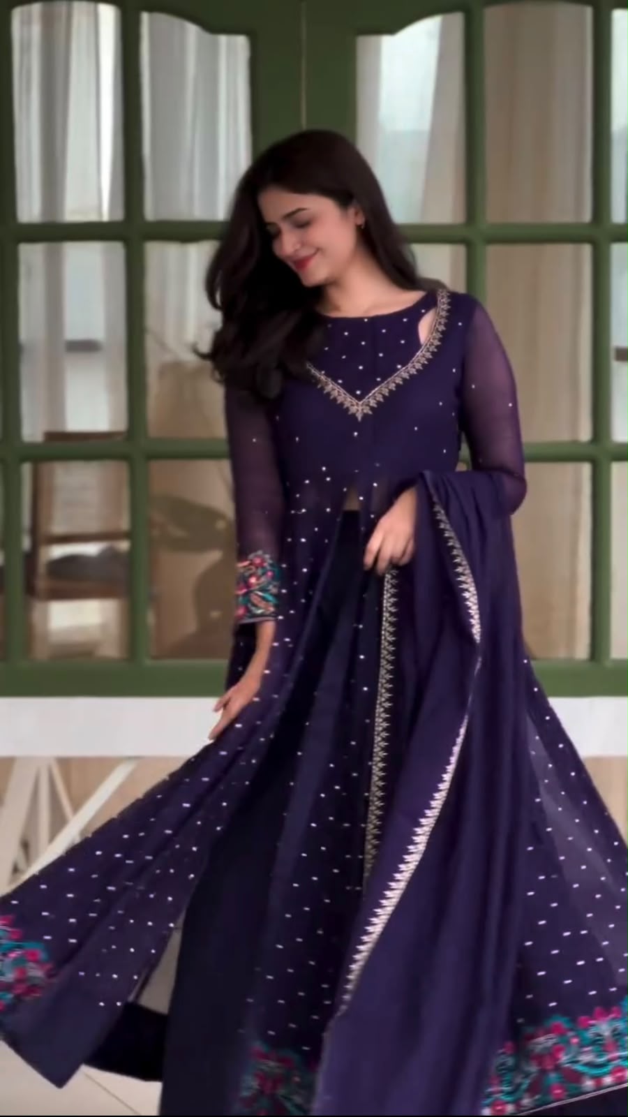 SR 1721 Purple l Faux Georgette Salwar Suit with Mirror Work & Embroidery Work. Get it for ₹2399. Delivery 4-6 Working Days. Shop now. | Jump Suits, Salwar suit, Casual Suits, Creative suits, Designer Suits, Palazzo Suits, Party Wear Suits, Patiala Suits, Straight Suits