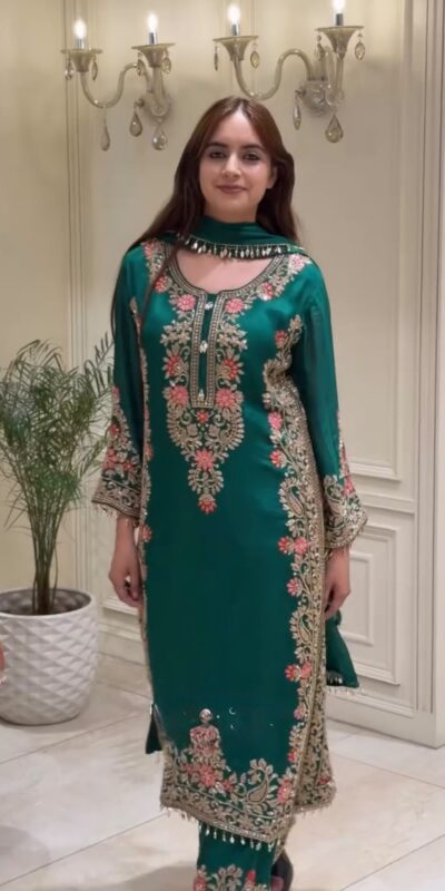 AD 240 Teal Faux Georgette Salwar Suit with Mirror Work & Embroidery Work. Get it for ₹2449. Delivery 4-6 Working Days. Shop now. | Jump Suits, Salwar suit, Casual Suits, Creative suits, Designer Suits, Palazzo Suits, Party Wear Suits, Patiala Suits, Straight Suits