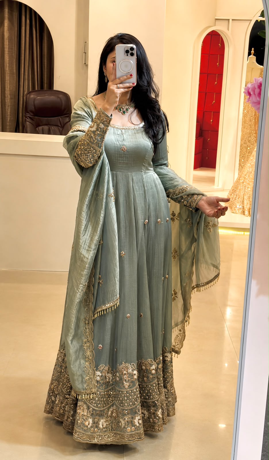 SSR 550 Grey in Crunchy Silk Embroidery Work & Lace Work Gown . Special Price ₹2799. Delivery 4-6 Working Days. Shop now. | Gowns, Bollywood Gowns, Creative Gowns, Designer Gowns, Embroidered Gowns, Party Wear Gowns