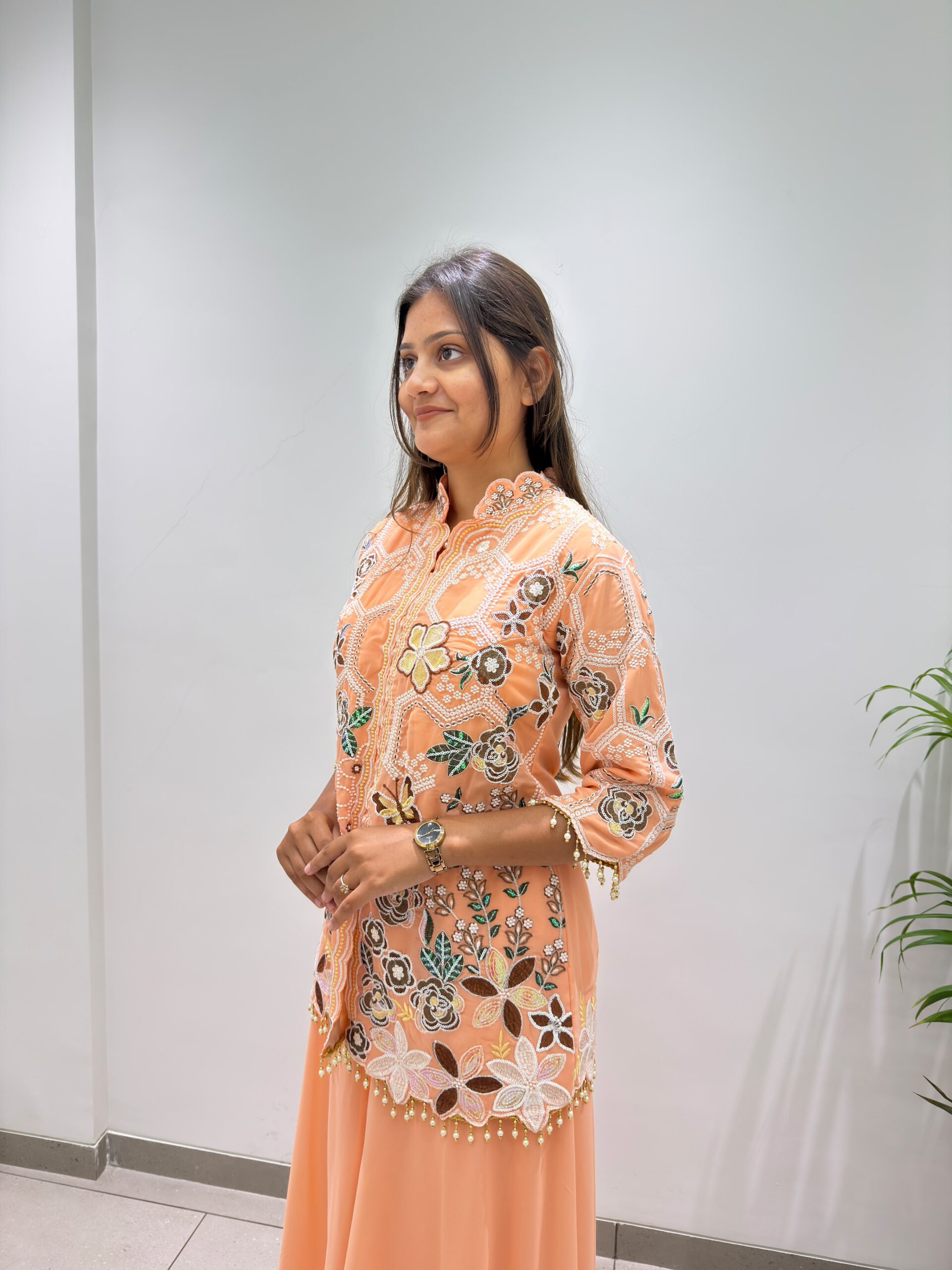 BE 492 Peach in Fox Georgette. Sequins Work & Embroidery Work Salwar Suit Special Price ₹2299. Delivery 4-6 Working Days. Shop now. | Jump Suits, Salwar suit, Casual Suits, Creative suits, Designer Suits, Palazzo Suits, Party Wear Suits, Patiala Suits, Straight Suits