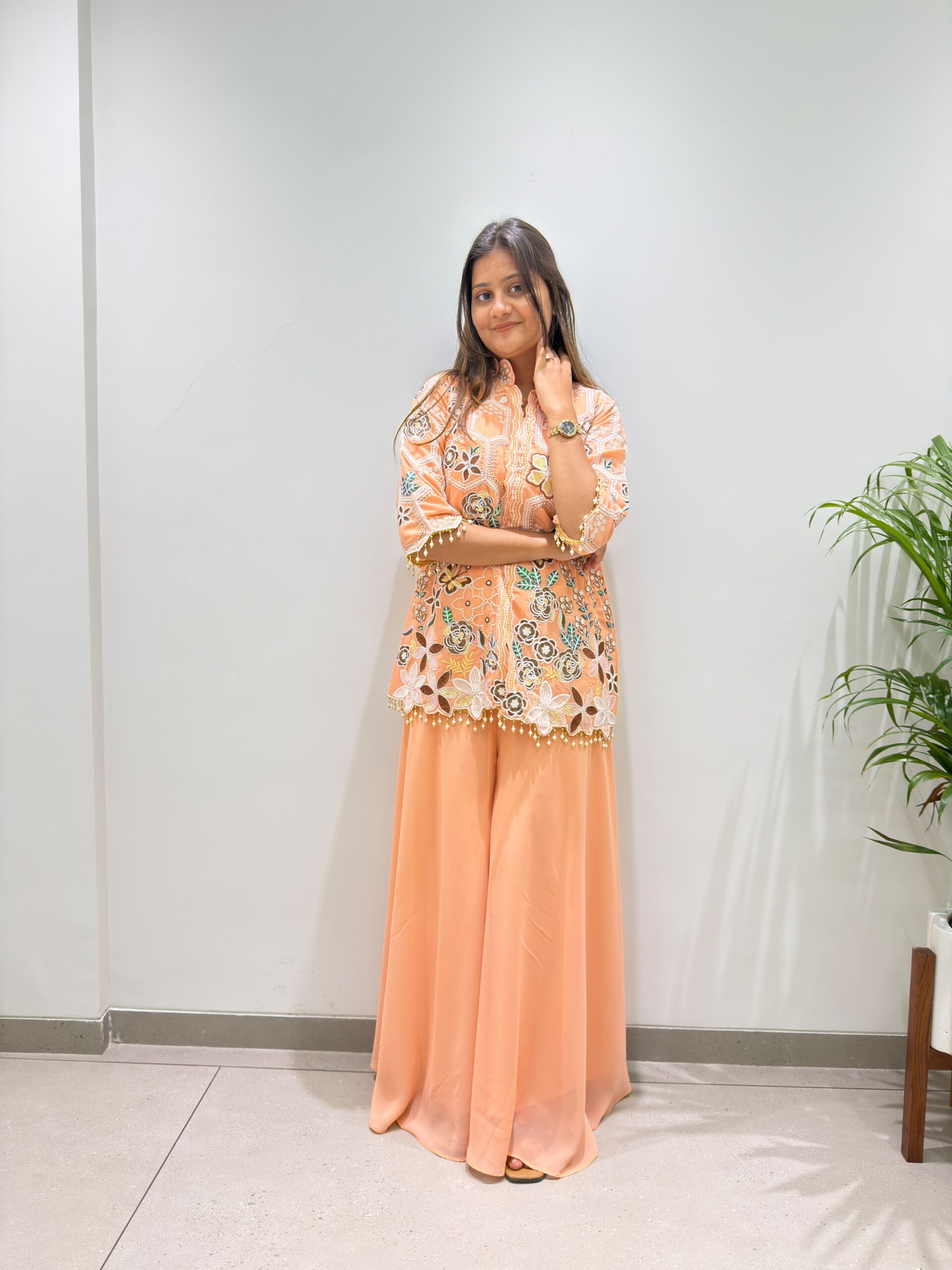BE 492 Peach in Fox Georgette. Sequins Work & Embroidery Work Salwar Suit Special Price ₹2299. Delivery 4-6 Working Days. Shop now. | Jump Suits, Salwar suit, Casual Suits, Creative suits, Designer Suits, Palazzo Suits, Party Wear Suits, Patiala Suits, Straight Suits