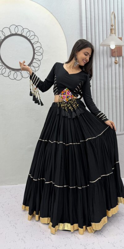 PC 597 Black in Pure Cotton Mirror Work & Gamthi Work Lehenga Choli . Exclusive Offer ₹2899. Delivery 4-6 Working Days. Shop now. | Lehenga, Bollywood Lehenga, Creative Lehenga, Designer Lehenga, Embroidered Lehenga, Party Wear Lehenga