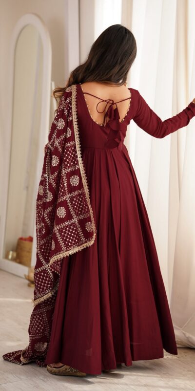 KB 313 Marooni Anarkali Suit with Thread Embroidery & Embroidery Work. Special Price ₹2299. Delivery 4-6 Working Days. Shop now. | Anarkali Suits, Bollywood Anarkali, Creative-Anarkali, Designer Anarkali, Embroidered Anarkali, Party Wear Anarkali