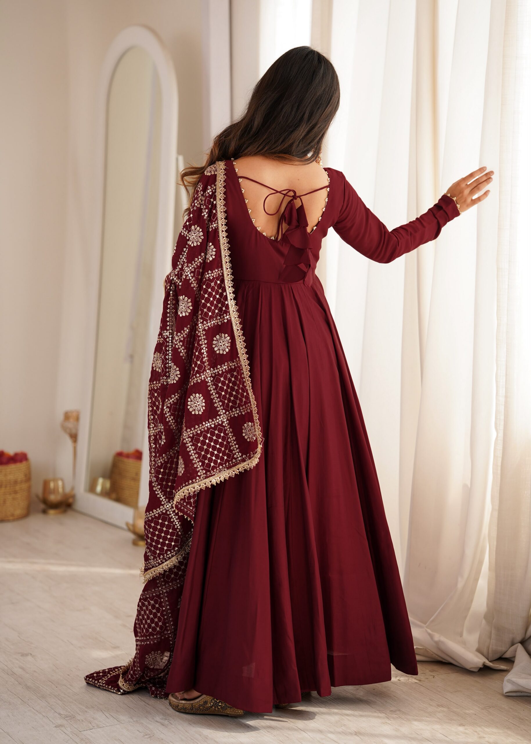 KB 313 Marooni Anarkali Suit with Thread Embroidery & Embroidery Work. Special Price ₹2299. Delivery 4-6 Working Days. Shop now. | Anarkali Suits, Bollywood Anarkali, Creative-Anarkali, Designer Anarkali, Embroidered Anarkali, Party Wear Anarkali