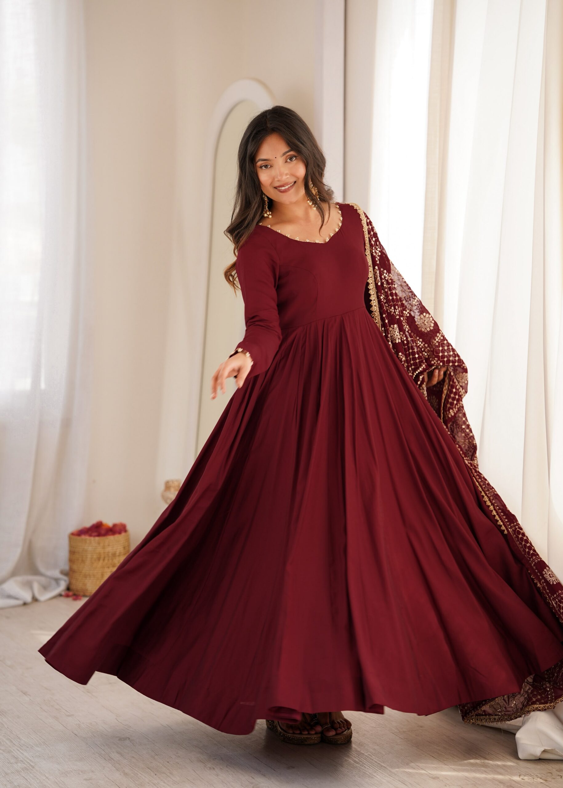 KB 313 Marooni Anarkali Suit with Thread Embroidery & Embroidery Work. Special Price ₹2299. Delivery 4-6 Working Days. Shop now. | Anarkali Suits, Bollywood Anarkali, Creative-Anarkali, Designer Anarkali, Embroidered Anarkali, Party Wear Anarkali