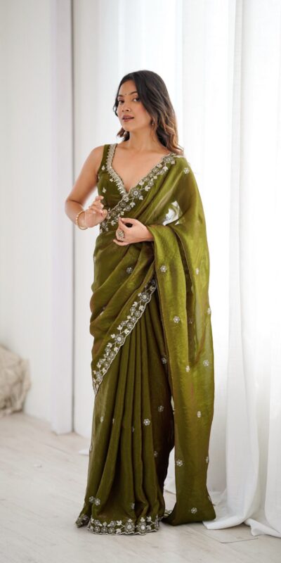 SP 61 Mehandi Color Fendy Silk Saree With Sequins Work. Wedding, Party, Festive, Events Get it for ₹2149. Delivery 4-6 Working Days. Online Best Shop now. | Sarees, Bollywood Sarees, Creative Sarees, Designer Sarees, Embroidered Sarees, Ethnic Saree, Modern Digital sarees, Party Wear Sarees