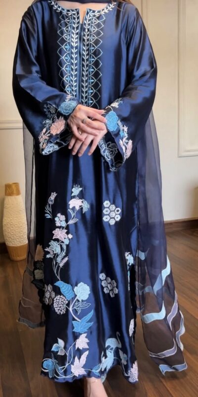 RTC 6053 Navy Blue Jura Silk Salwar Suit with Embroidery Work & Thread Embroidery. Grab it for ₹2399. Delivery 4-6 Working Days. Shop now. | Jump Suits, Salwar suit, Casual Suits, Creative suits, Designer Suits, Palazzo Suits, Party Wear Suits, Patiala Suits, Straight Suits