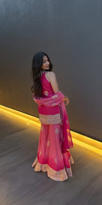 ST 1190 Pink Printed Faux Georgette Salwar Suit with Embroidery Work & Lace Work. Affordable Price ₹2349. Delivery 4-6 Working Days. Shop now. | Jump Suits, Salwar suit, Casual Suits, Creative suits, Designer Suits, Palazzo Suits, Party Wear Suits, Patiala Suits, Straight Suits