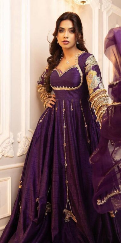 ST 1039 in Purple Blooming Vichitra Zari Work & Embroidery Work Gown . Festive Deal ₹2399. Delivery 4-6 Working Days. Shop now. | Gowns, Bollywood Gowns, Creative Gowns, Designer Gowns, Embroidered Gowns, Party Wear Gowns